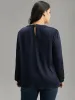 Static-Free Plain Gathered Blouse sold by Bloomchic