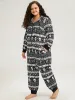 Halloween Skull Print Zipper Hooded Drawstring Sleep Jumpsuit sold by Bloomchic