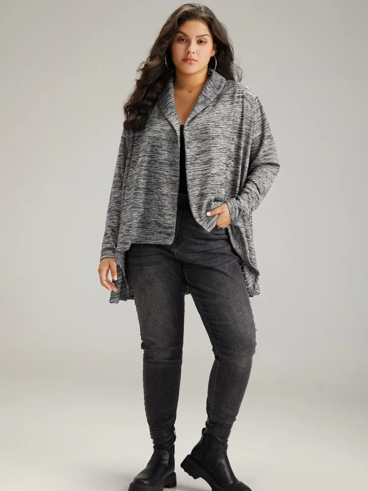 Supersoft Essentials Solid Heather Asymmetrical Hem Kimono sold by Bloomchic product image thumbnail 4