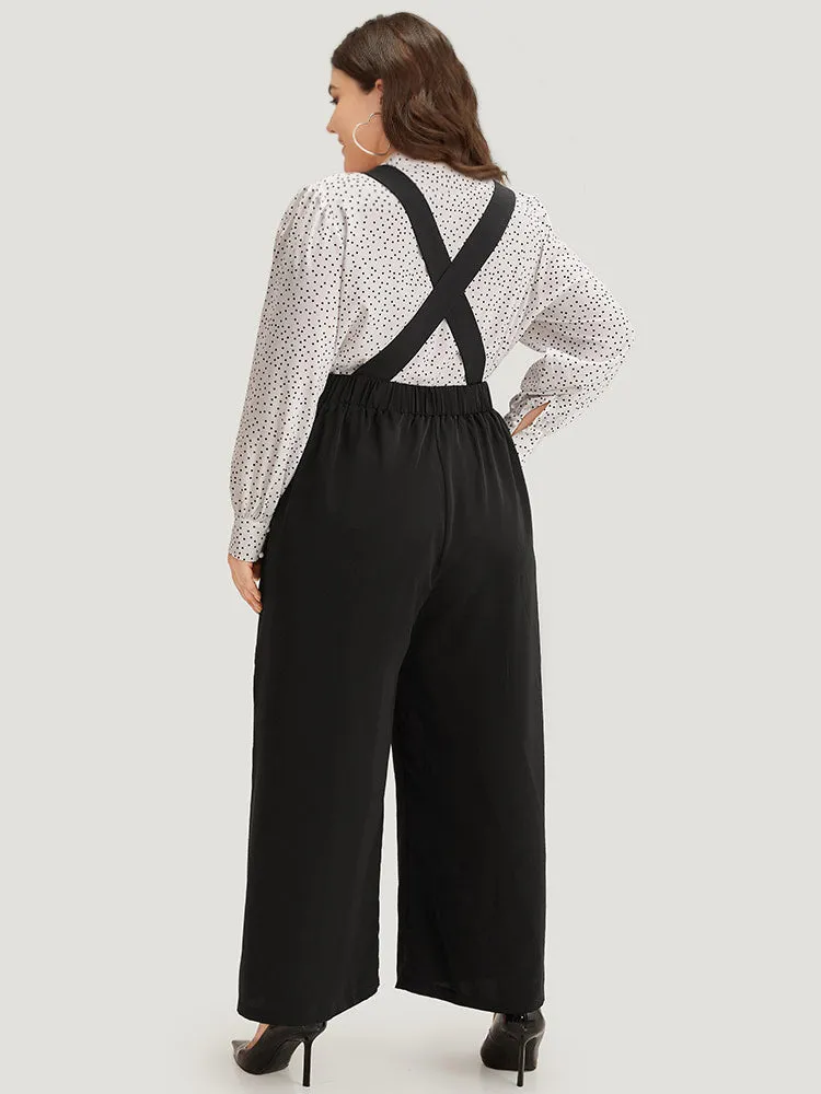 Plain Adjustable Straps Pocket Woven Pants sold by Bloomchic product image thumbnail 4
