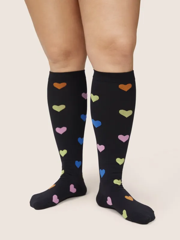 Casual Colour Heart Calf Socks sold by Bloomchic
