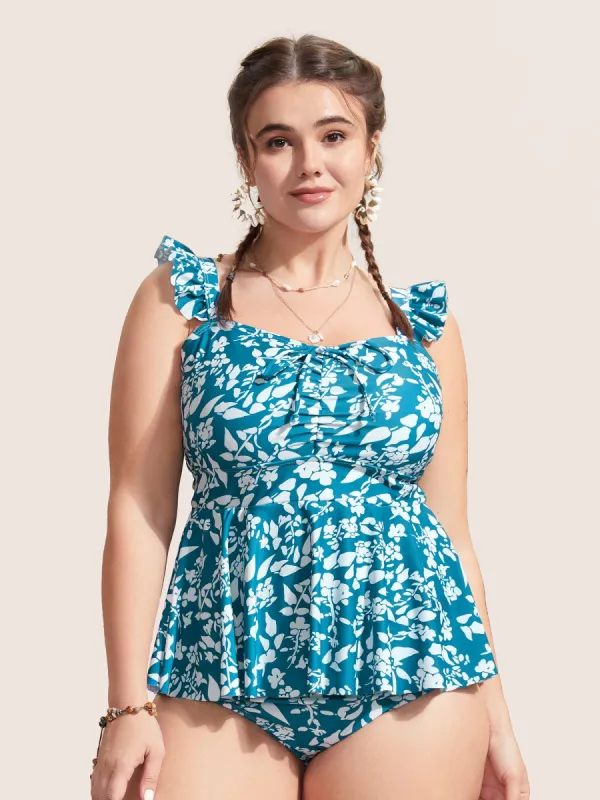 Ditsy Floral Tiered Ruffles One Piece Swimsuit sold by Bloomchic