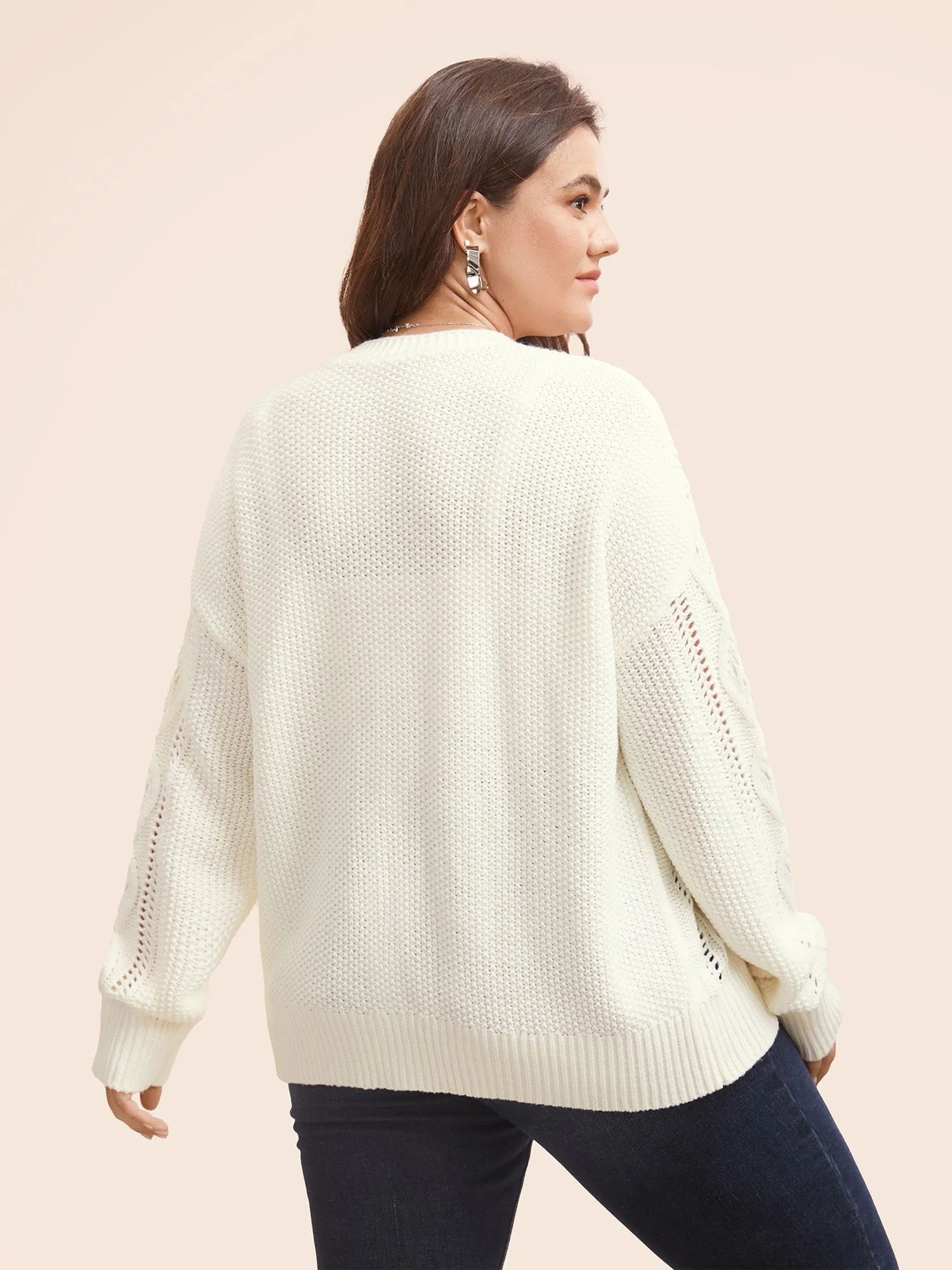 Solid Hollow Out Button Up Cardigan sold by Bloomchic product image thumbnail 2