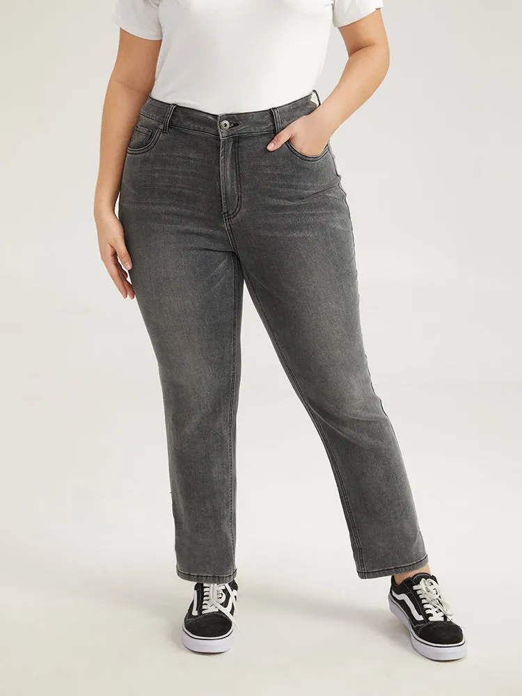 Solid Roll Hem Black Wash Jeans sold by Bloomchic product image thumbnail 2