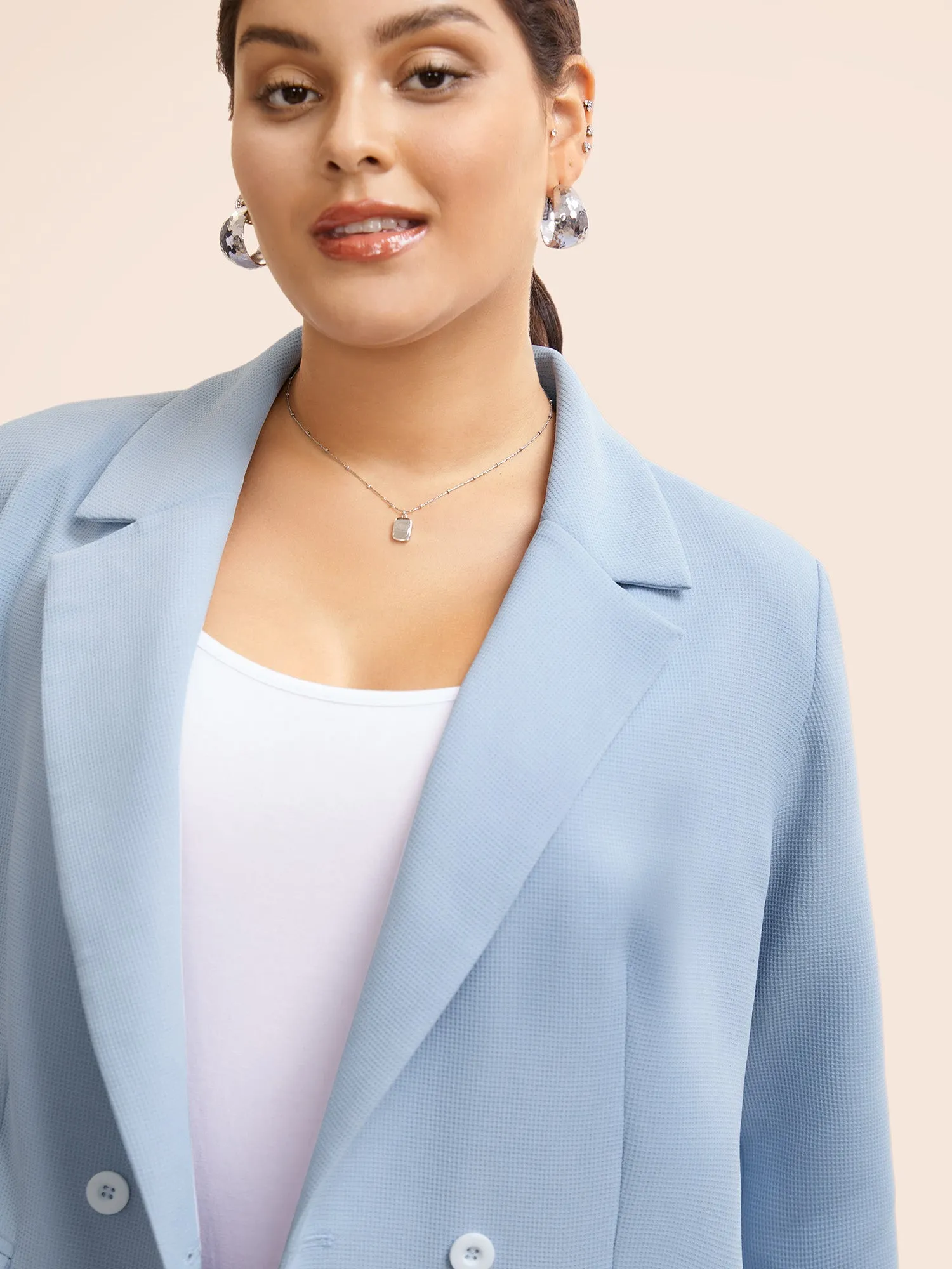 Suit Collar Flap Pocket Back Slit Blazer sold by Bloomchic product image thumbnail 4