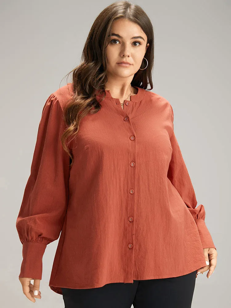 Plain Gathered Button Up Blouse sold by Bloomchic product image thumbnail 5