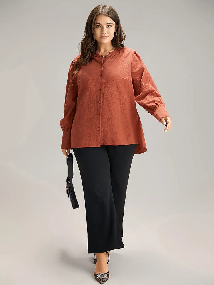 Plain Gathered Button Up Blouse sold by Bloomchic product image thumbnail 4