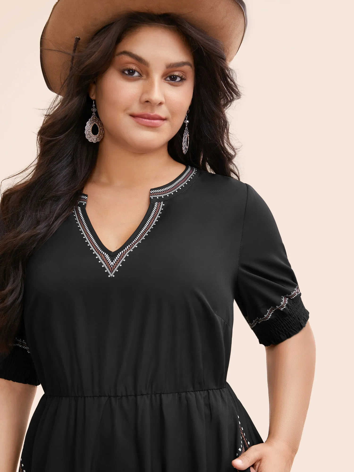 Rodeo Print Split Neck Midi Dress sold by Bloomchic product image thumbnail 3