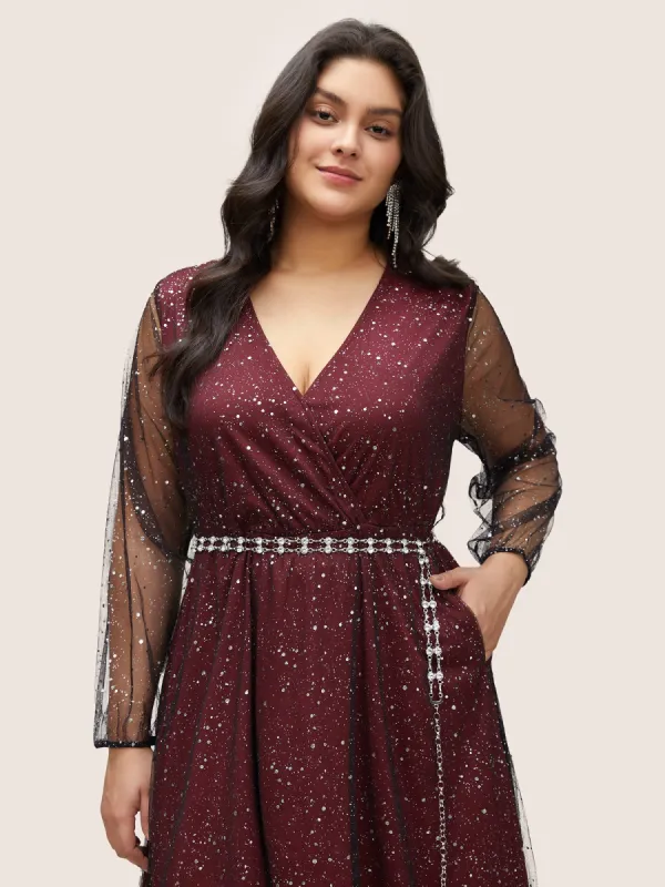 Rhinestone Layered Hollow Out Chain Belt sold by Bloomchic