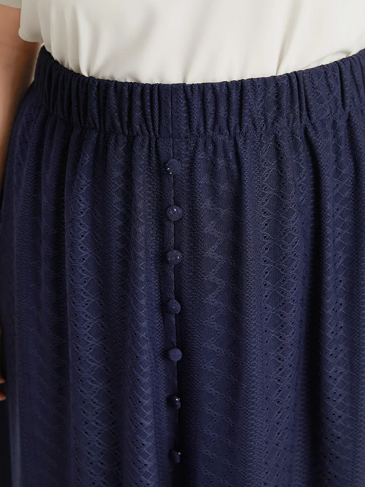 Plain Elastic Waist Split Front Cropped Skirt sold by Bloomchic product image thumbnail 5