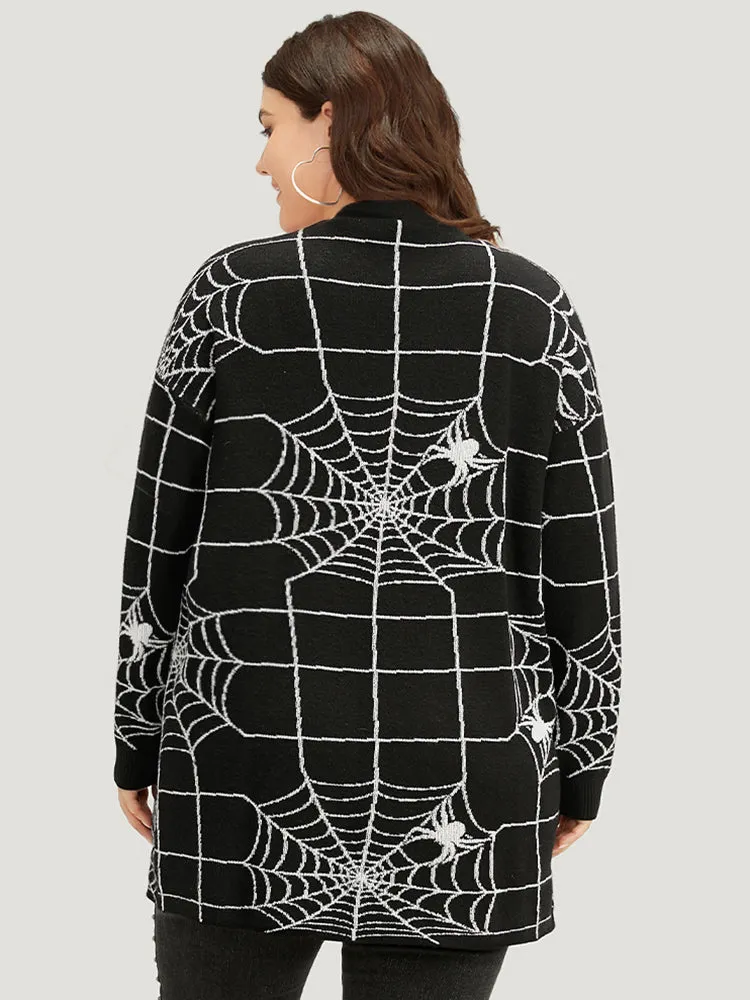 Halloween Supersoft Essentials Spider Web Print Open Front Cardigan sold by Bloomchic product image thumbnail 2