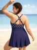 Polka Dot Patchwork Split Side Swim Dress sold by Bloomchic