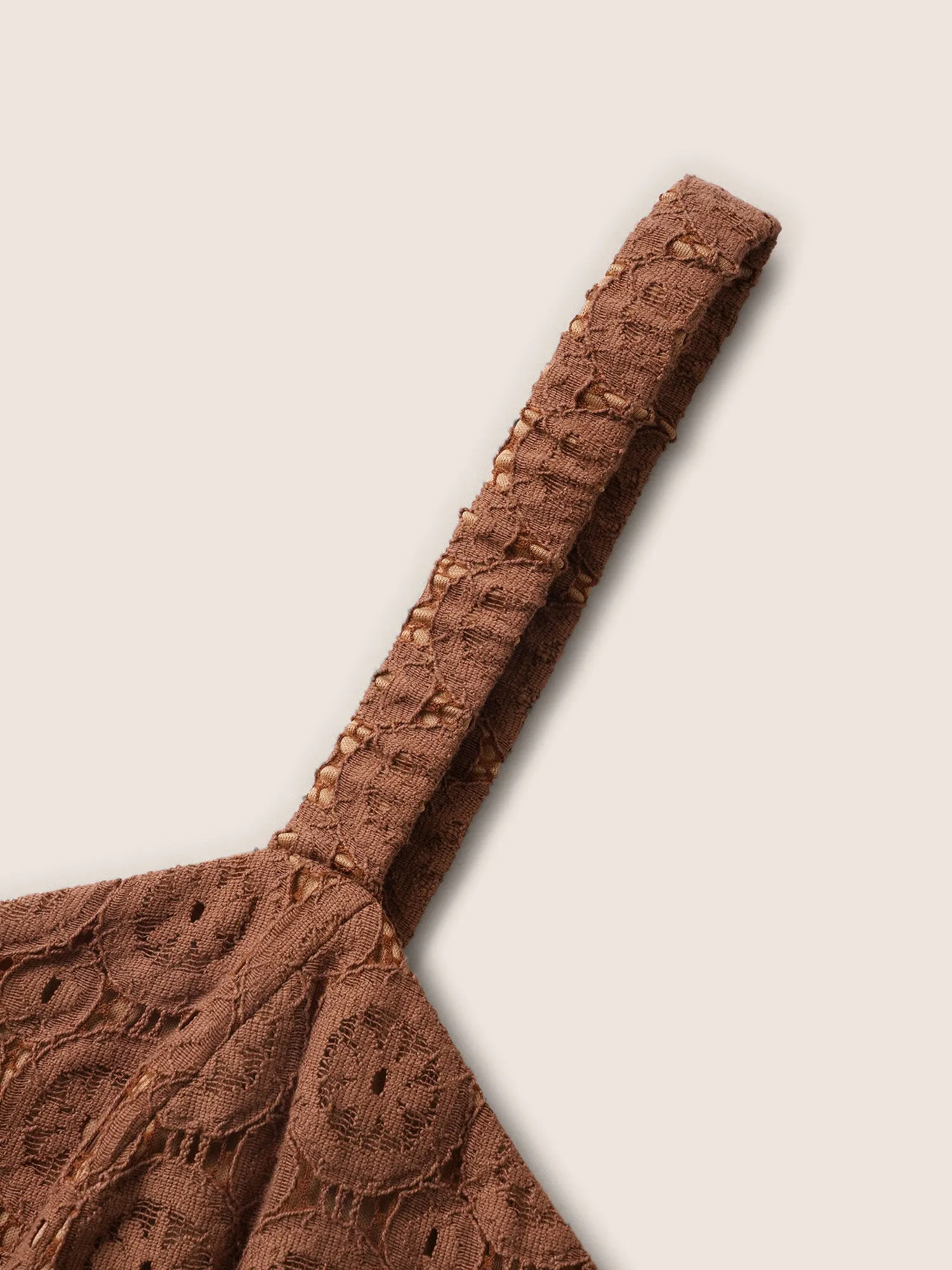 Solid Lace Geometric Hollow Out Cami Dress sold by Bloomchic product image thumbnail 5