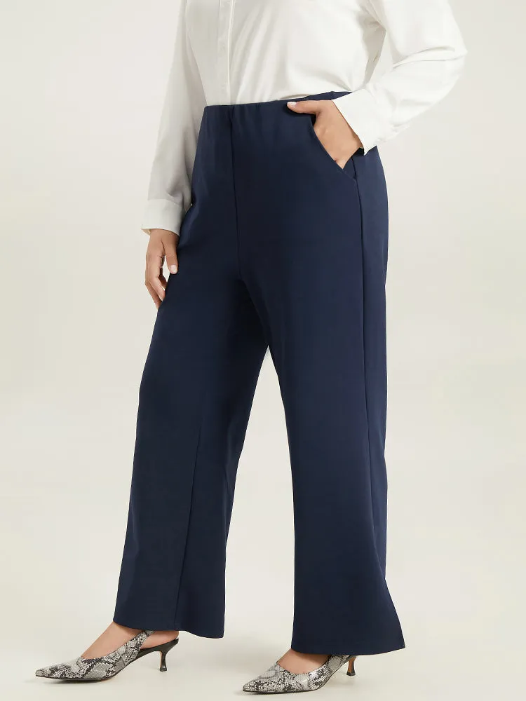 Solid Split Side Elastic Waist Pants sold by Bloomchic product image thumbnail 3