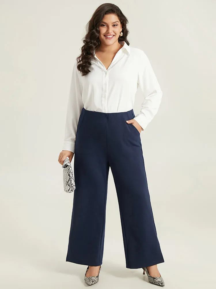 Solid Split Side Elastic Waist Pants sold by Bloomchic product image thumbnail 4