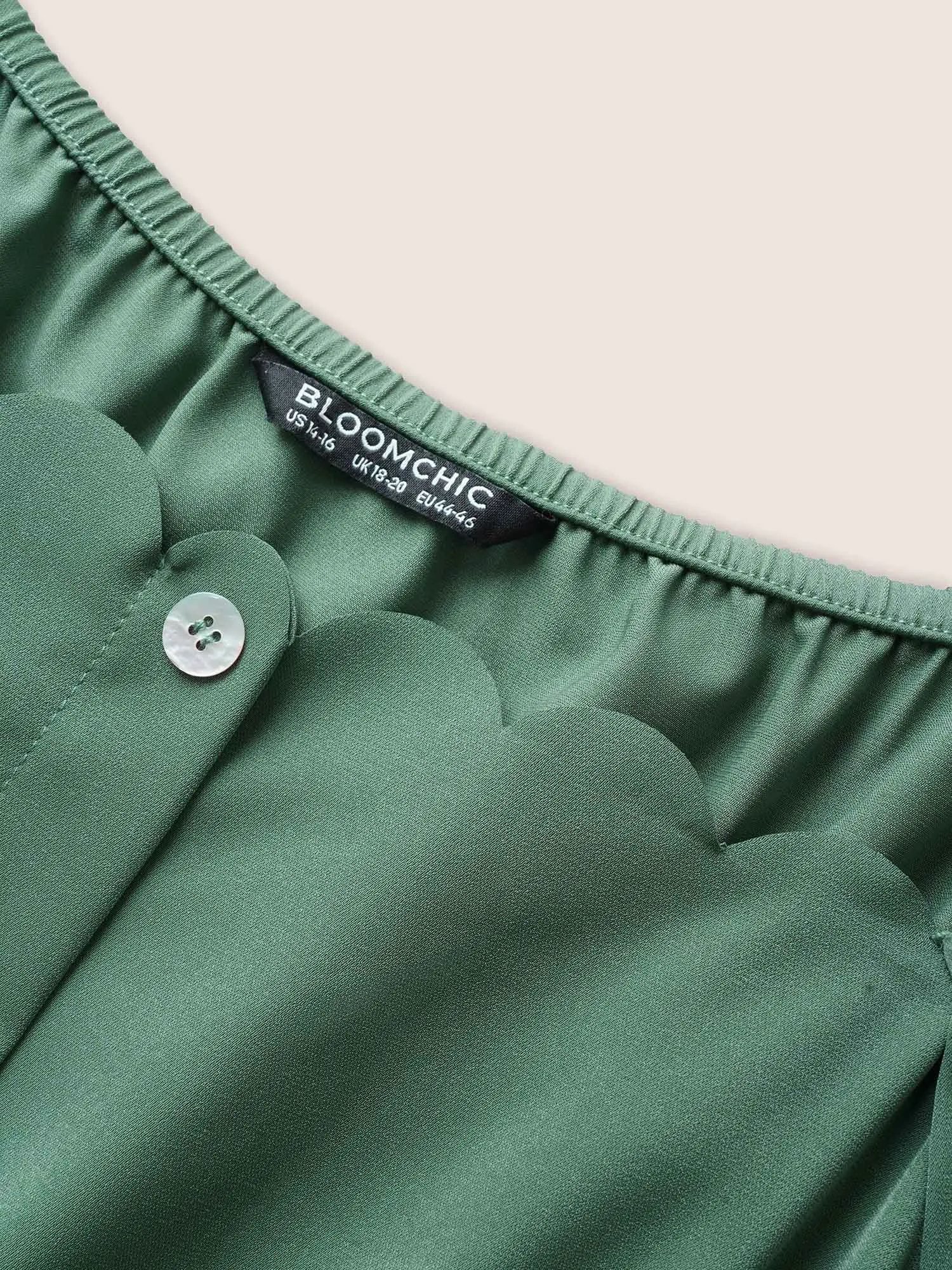 Anti-Wrinkle Square Neck Scalloped Trim Ruffle Sleeve Dress sold by Bloomchic product image thumbnail 5