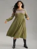 Boho Print Striped Patchwork Waffle Knit Dress sold by Bloomchic