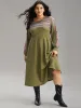 Boho Print Striped Patchwork Waffle Knit Dress sold by Bloomchic