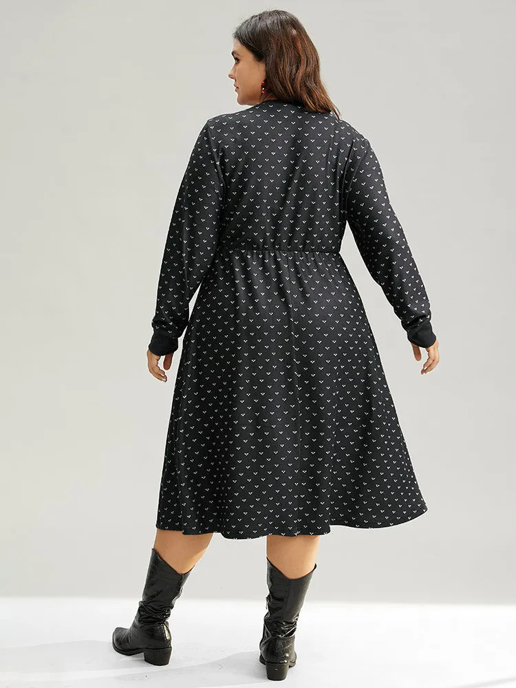 Christmas Letter Print Pocket Elastic Waist Dress sold by Bloomchic product image thumbnail 4