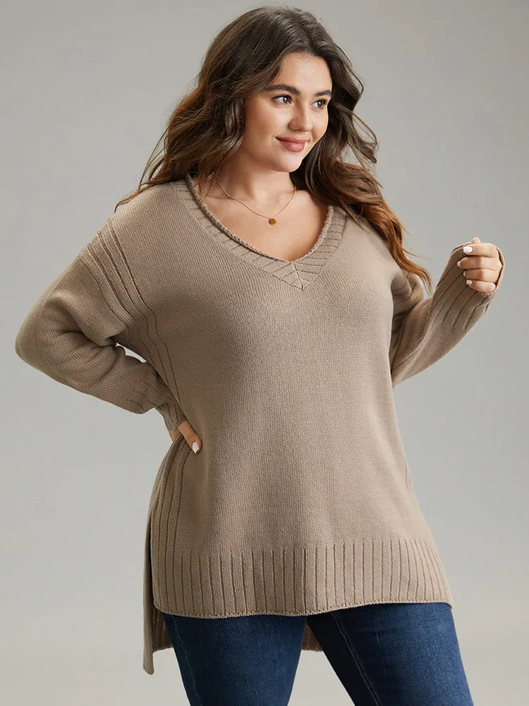 Solid Split Side High Low Hem Pullover sold by Bloomchic product image thumbnail 3