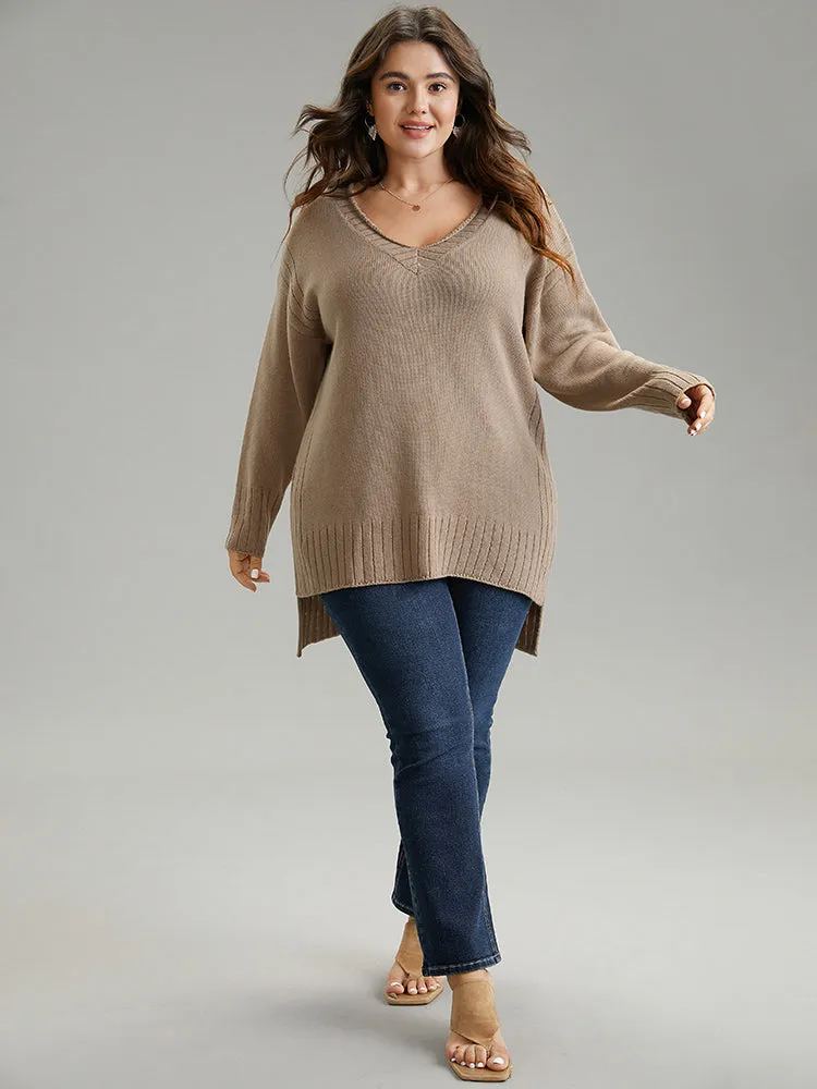 Solid Split Side High Low Hem Pullover sold by Bloomchic product image thumbnail 4