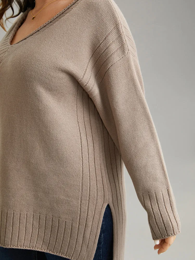 Solid Split Side High Low Hem Pullover sold by Bloomchic product image thumbnail 5