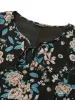 Chiffon Floral Print Ties Flutter Trim Blouse sold by Bloomchic