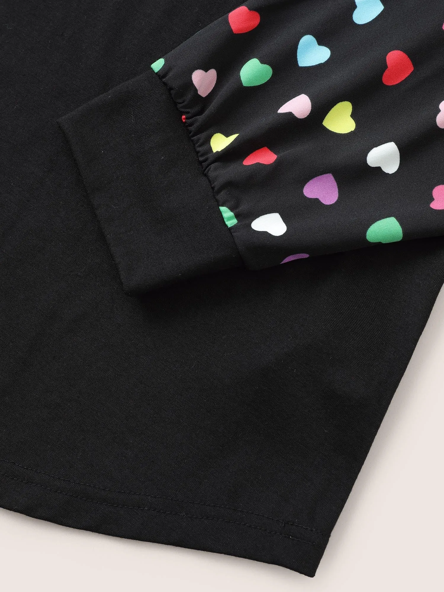 Colour Heart Print Raglan Sleeve T-shirt sold by Bloomchic product image thumbnail 5