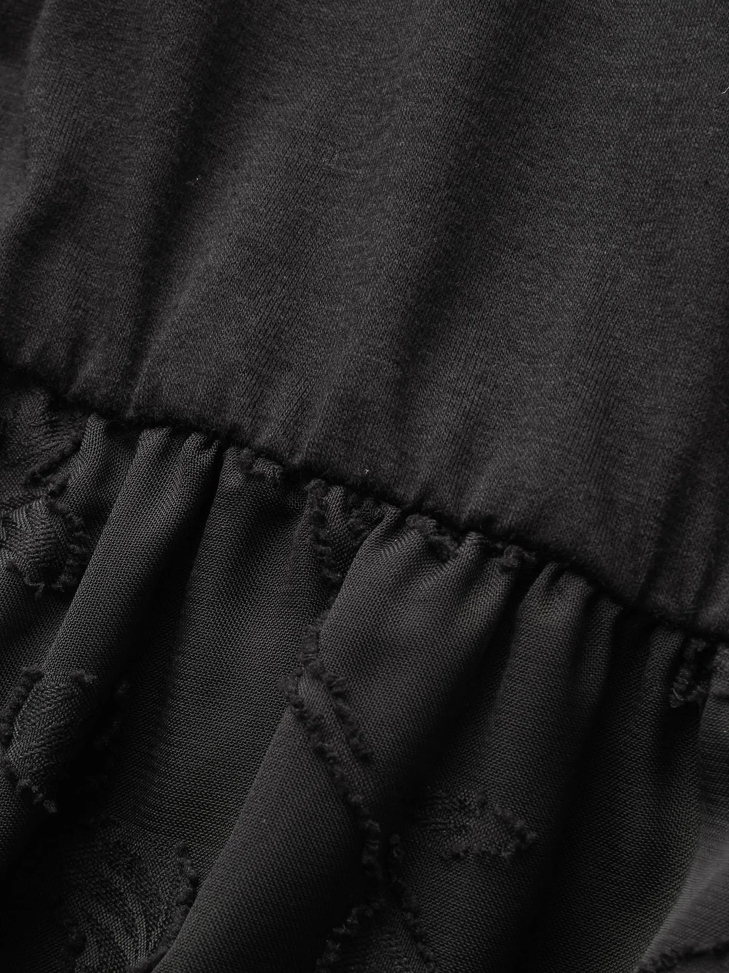 Solid Textured Patchwork Bubble Hem T-shirt sold by Bloomchic product image thumbnail 5