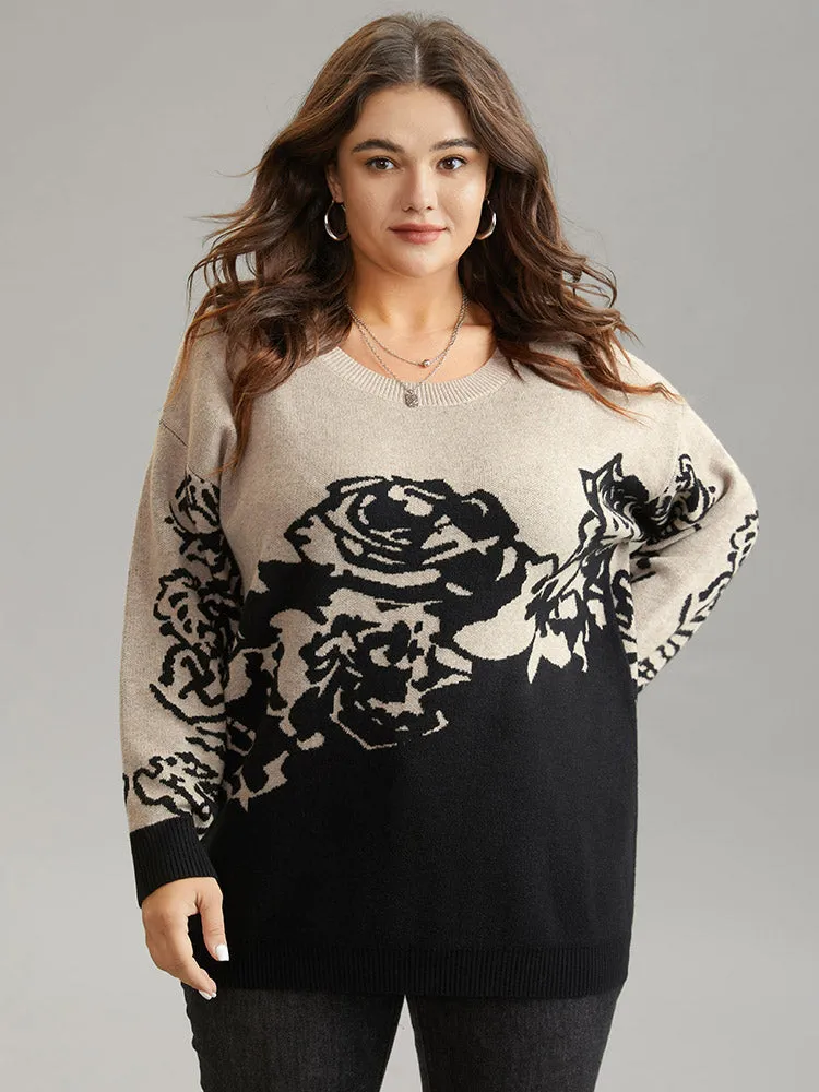 Supersoft Essentials Rose Jacquard Contrast Pullover sold by Bloomchic product image thumbnail 3