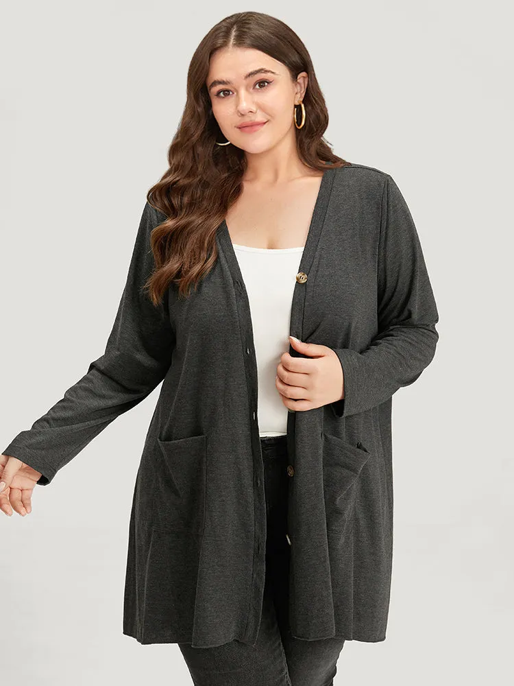Halloween Plain Pocket Asymmetrical Hem Coat sold by Bloomchic product image thumbnail 3