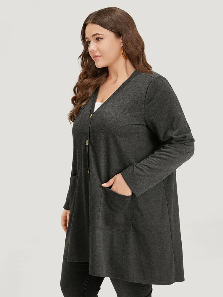 Halloween Plain Pocket Asymmetrical Hem Coat sold by Bloomchic product image thumbnail 4