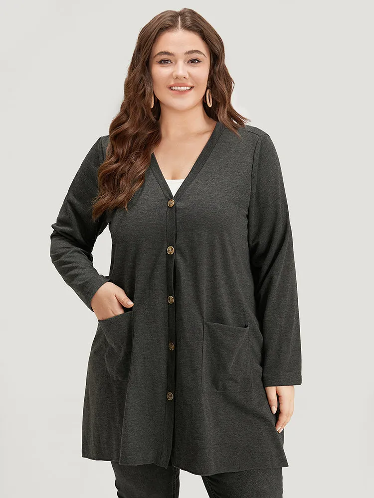 Halloween Plain Pocket Asymmetrical Hem Coat sold by Bloomchic product image thumbnail 2