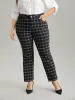 Plaid Print Straight Leg Pocket Jeans sold by Bloomchic