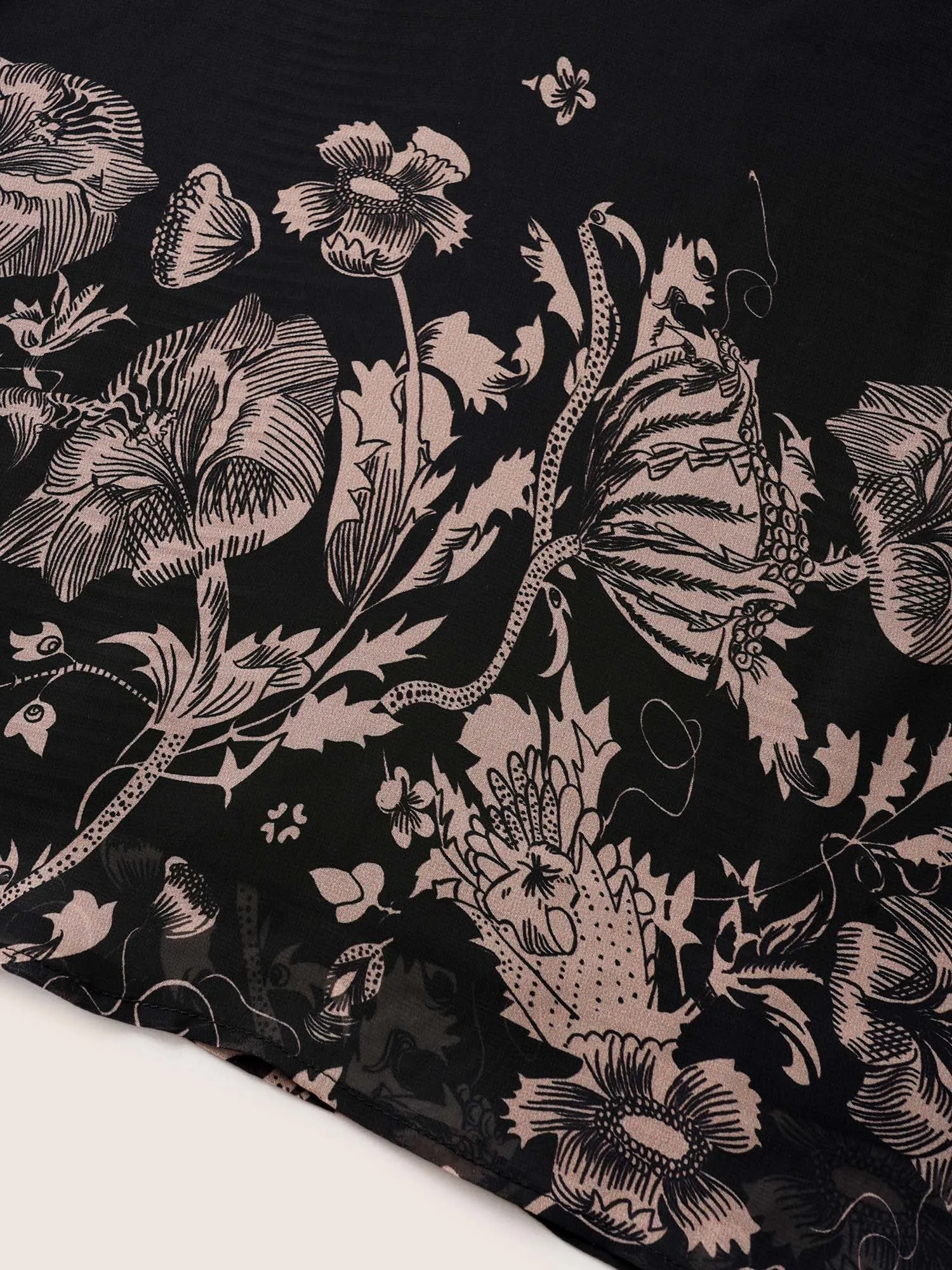 Boho Print Patchwork Mesh Frill Trim Blouse sold by Bloomchic product image thumbnail 5