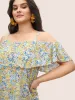 Floral One Shoulder Neck Adjustable Straps Blouse sold by Bloomchic
