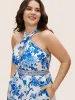 Boho Print Halter Neck Shirred Tie Knot Dress sold by Bloomchic