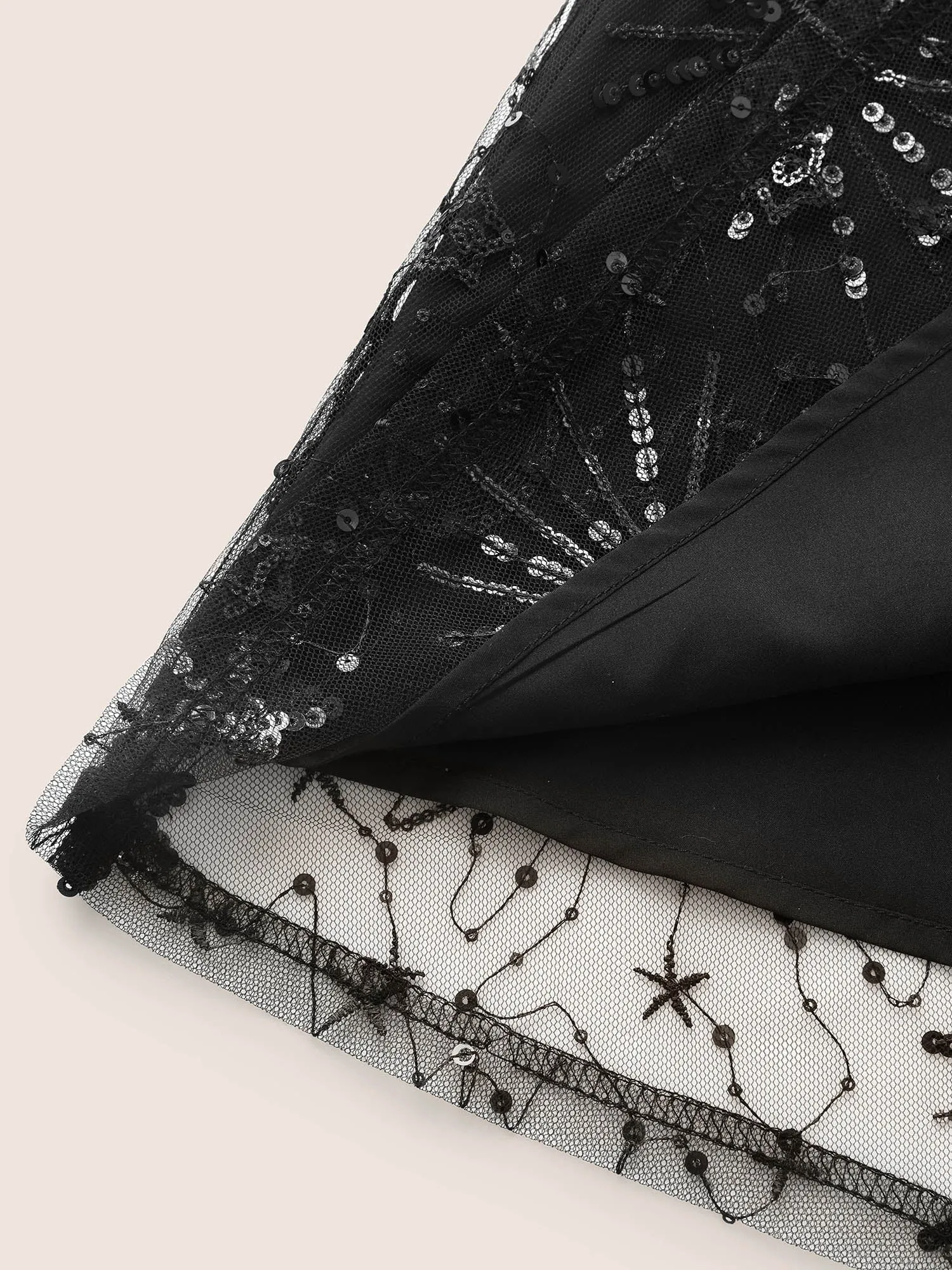 V Neck Star Sequin Mesh Embroidered Dress sold by Bloomchic product image thumbnail 5