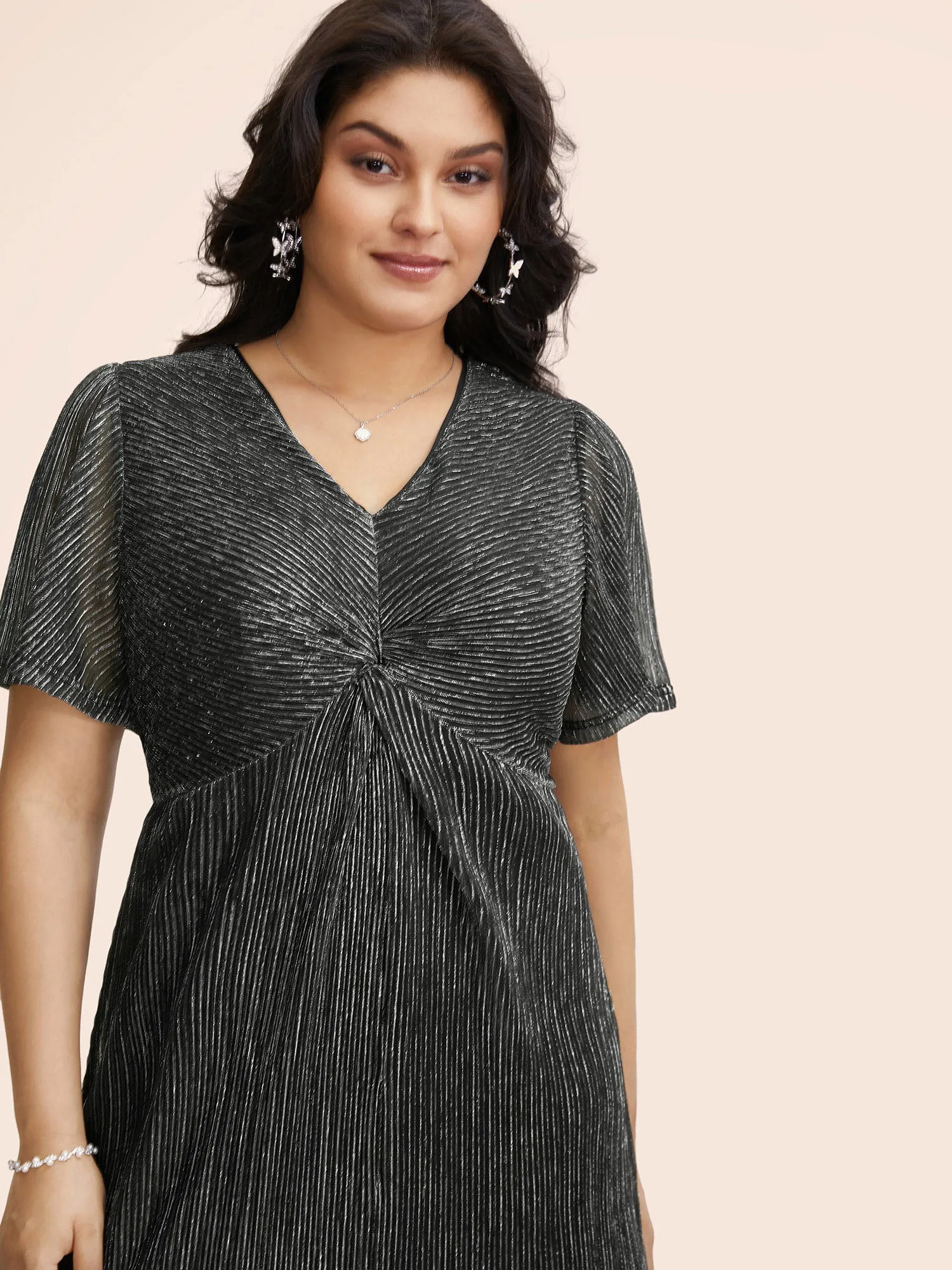 Texture Twist Front See Through Dress sold by Bloomchic product image thumbnail 4