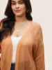 Solid Floral Pocket Pointelle Knit Cardigan sold by Bloomchic