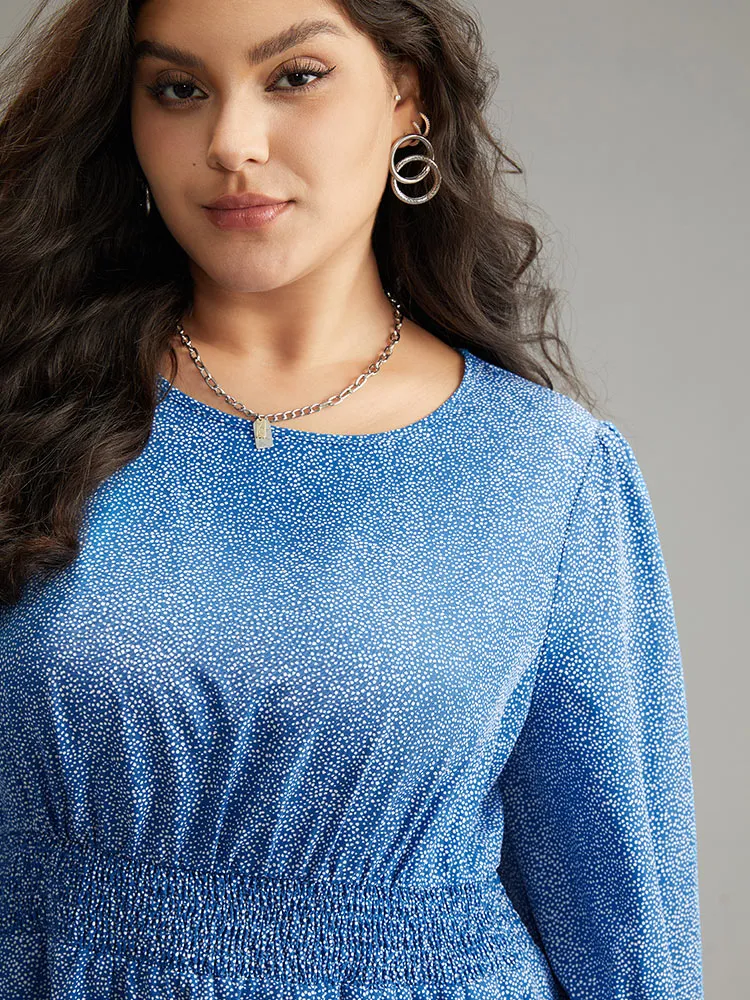 Polka Dot Shirred Split Hem Pocket Dress sold by Bloomchic product image thumbnail 5