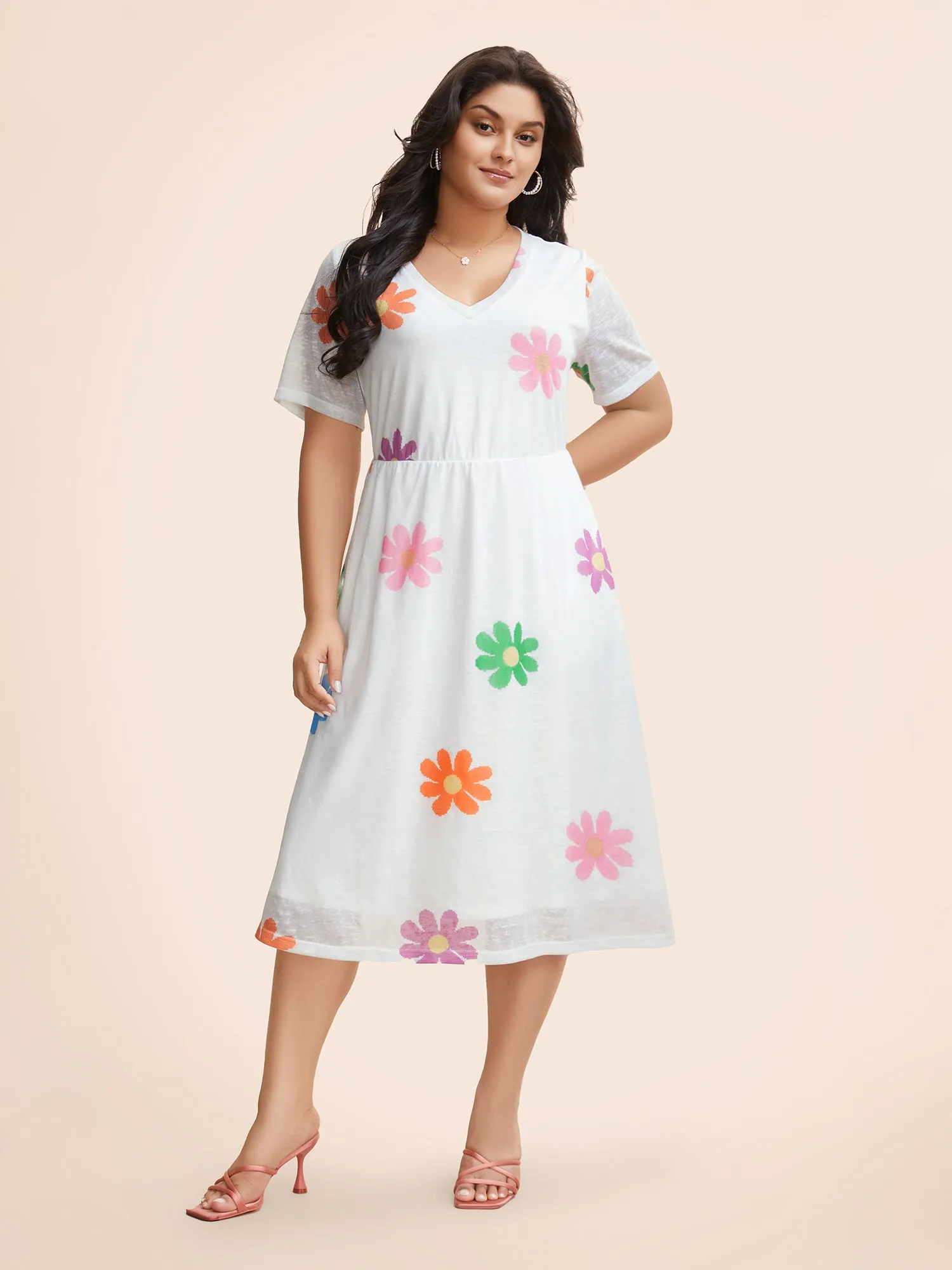 Multi-color Floral Print Dress sold by Bloomchic product image thumbnail 2