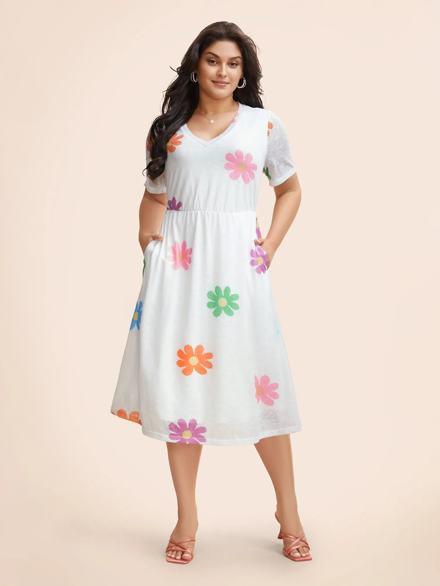 Multi-color Floral Print Dress sold by Bloomchic