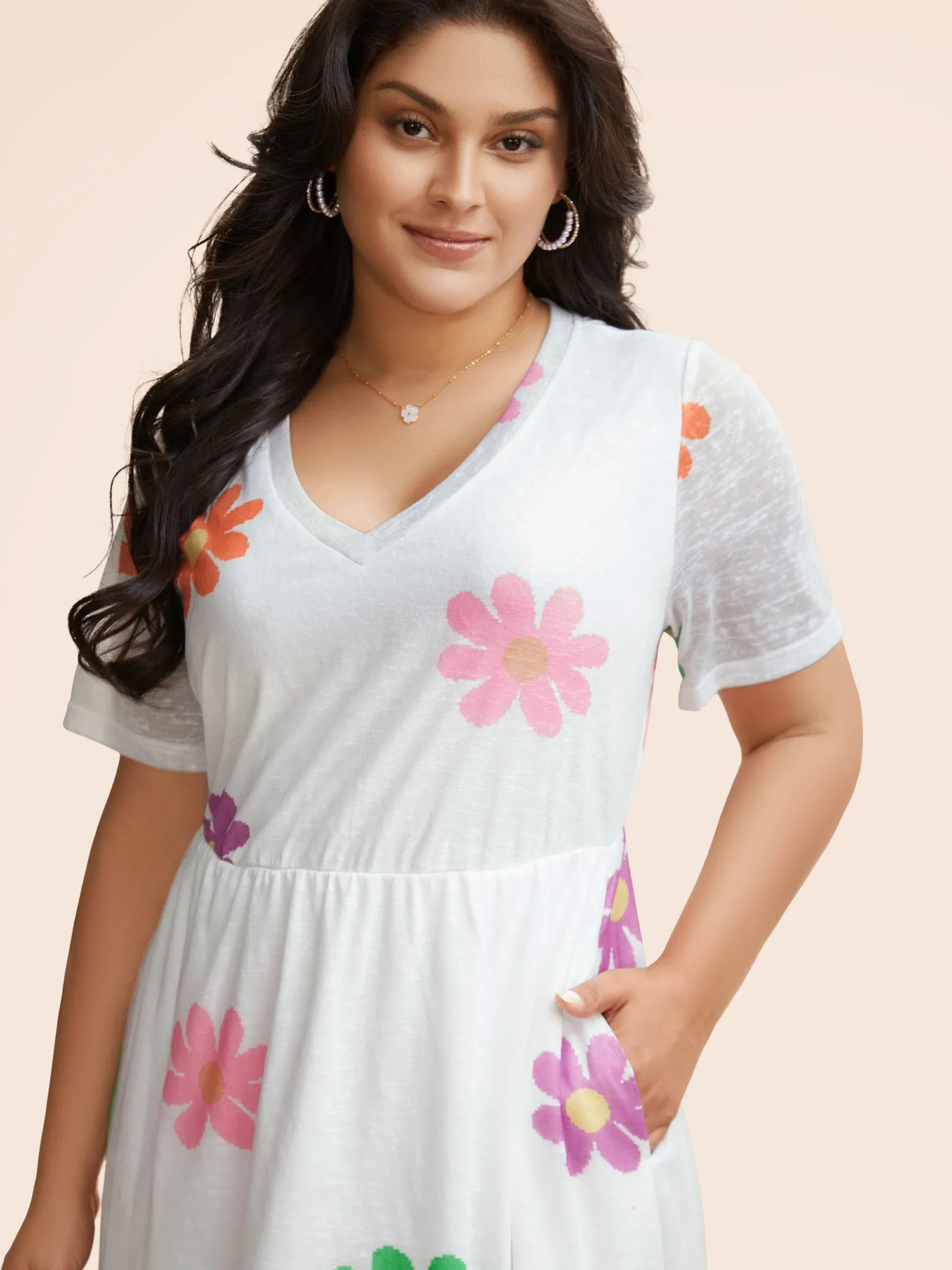 Multi-color Floral Print Dress sold by Bloomchic product image thumbnail 4