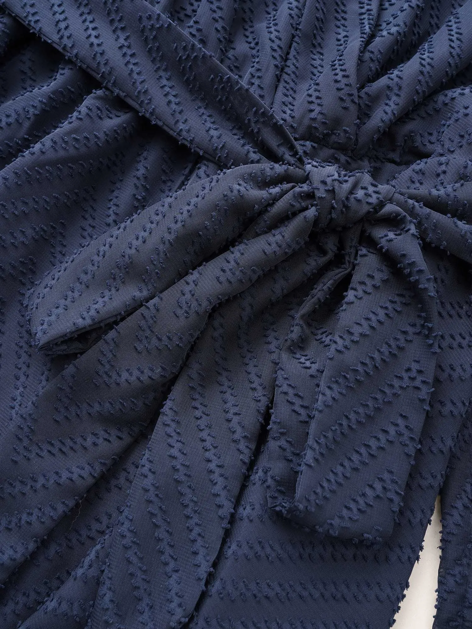 Plain Textured High Low Hem Ties Blouse sold by Bloomchic product image thumbnail 5