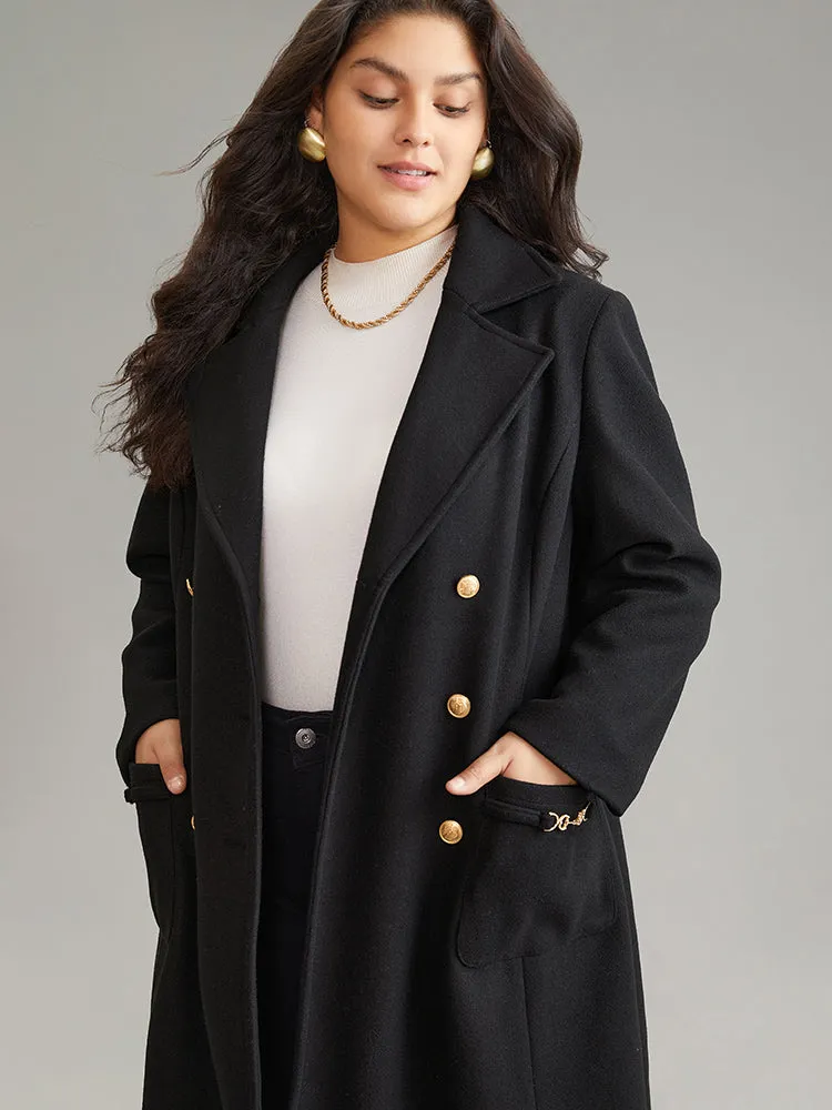 Lapel Collar Pocket Chain Buckle Detail Coat sold by Bloomchic product image thumbnail 5