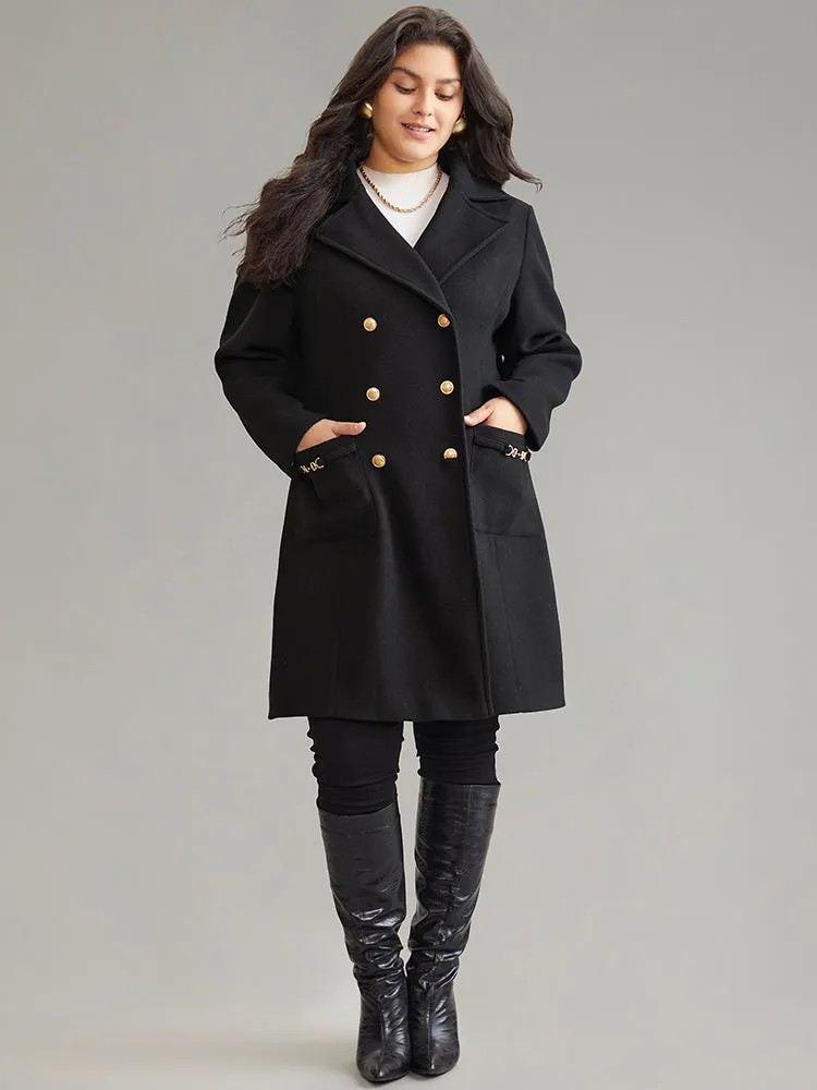 Lapel Collar Pocket Chain Buckle Detail Coat sold by Bloomchic product image thumbnail 2