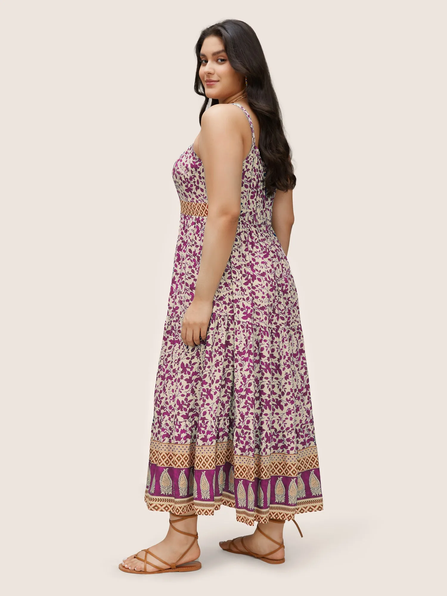 Boho Print Patchwork Adjustable Straps Cami Dress sold by Bloomchic product image thumbnail 3