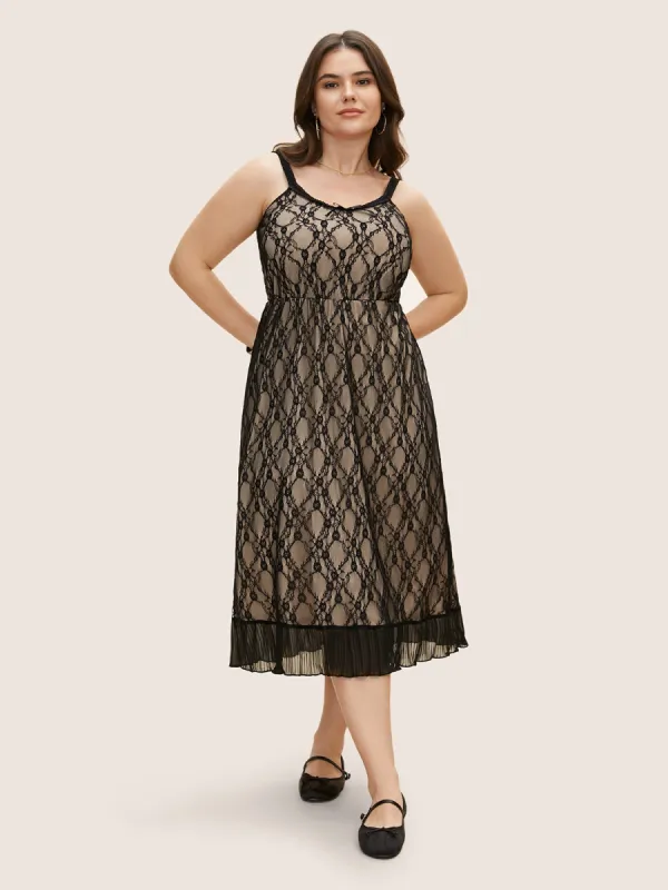 Crochet Lace Mesh Bowknot Midi Dress sold by Bloomchic