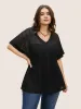 Texture Slit Side Patched Pocket T-shirt sold by Bloomchic